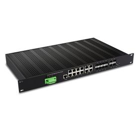 L2 Rackmount Managed 12 Port Industrial Ethernet Switch 12 1000Base-X SFP slot and 12 10/100/1000Base-T(X)  