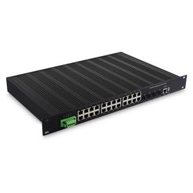 L2/L3 Rackmount Managed Industrial Ethernet Switch 24 Port 10/100/1000Base-T(X) and 4 10G SFP+ Slot