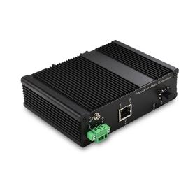 Unmanaged Industrial PoE Switch 1 10/100TX PoE/PoE+ and 1 100FX 