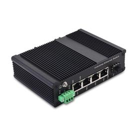 Unmanaged Industrial PoE Switch 4 10/100TX PoE/PoE+ and 1 100FX 