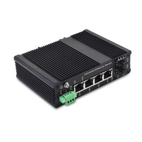 Unmanaged Industrial PoE Switch 4 10/100TX PoE/PoE+ and 2 100FX