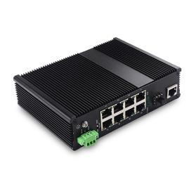 Unmanaged Industrial PoE Switch 8 10/100TX PoE/PoE+ and 1 1000X SFP Slot + 1 10/100/1000TX