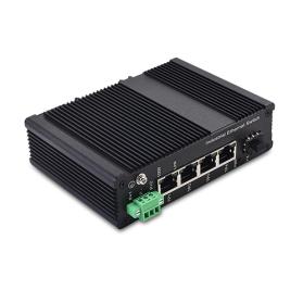 Unmanaged Industrial PoE Switch 4 10/100/1000TX PoE/PoE+ and 1 1000FX