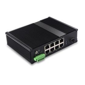 Unmanaged Industrial PoE Switch 8 10/100/1000TX PoE/PoE+ and 1 1000FX