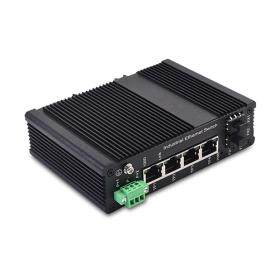 Unmanaged Industrial PoE Switch 4 10/100/1000TX PoE/PoE+ and 2 1000FX