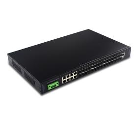 L2/L3 Rackmount Managed Fiber Ethernet Switch 6 1G/10G SFP + Slot + 24 1G SFP + 8 10/100/1000Base-T(X) 